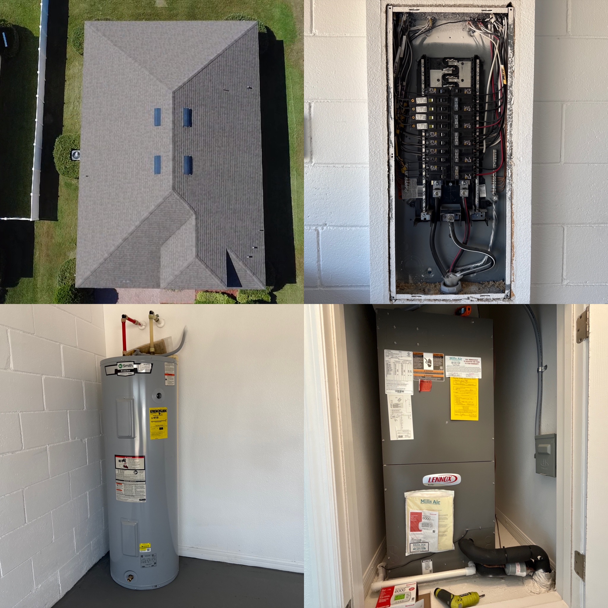 4-Point inspection covering roof, plumbing, electrical, and HVAC systems